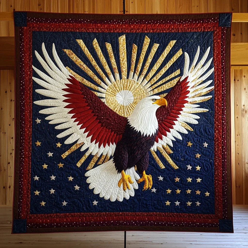 Powerful Eagle Quilt Blanket