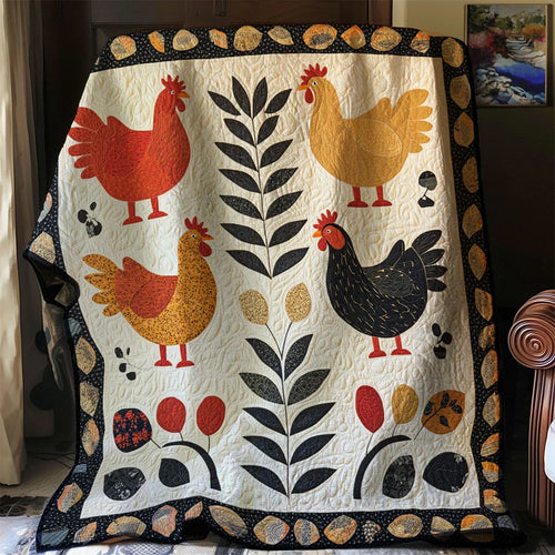 Prairie Folk Chicken Quilt Blanket