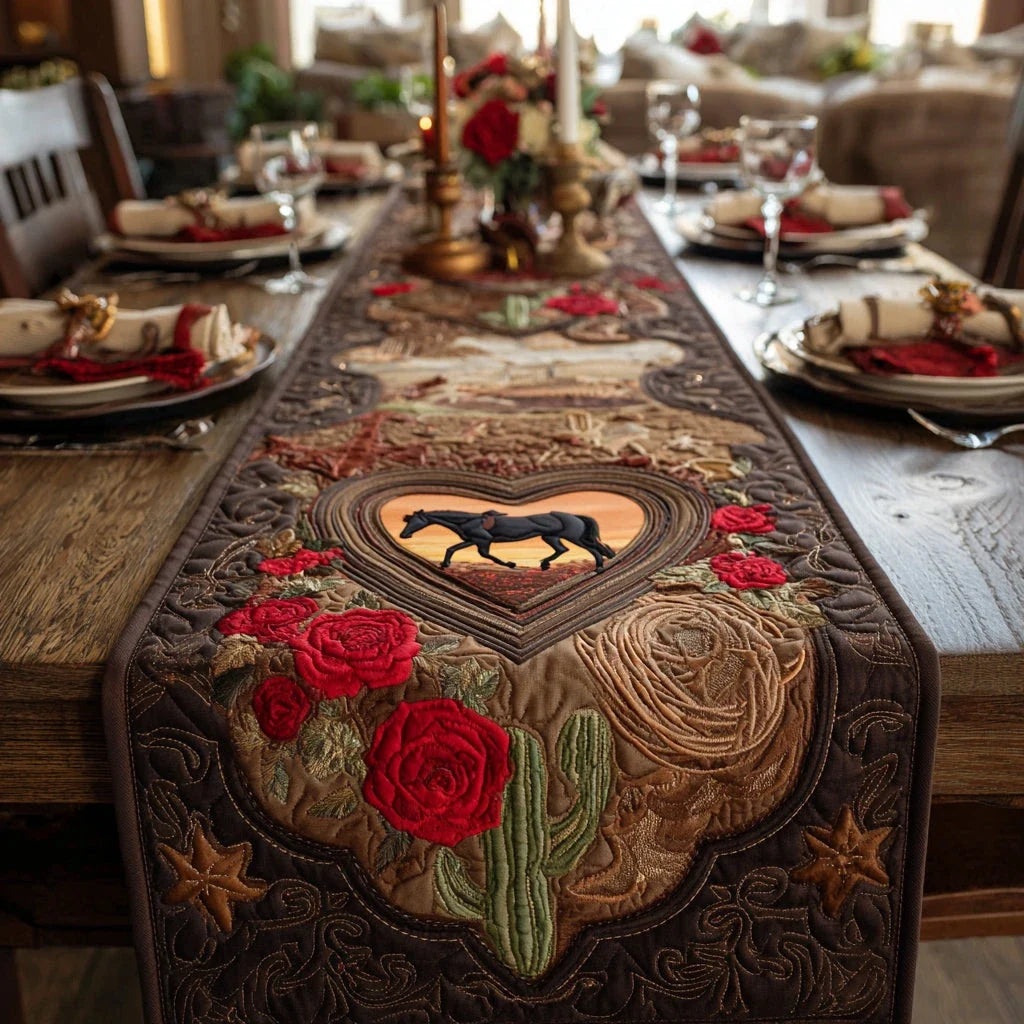 Prairie Heart Quilted Table Runner