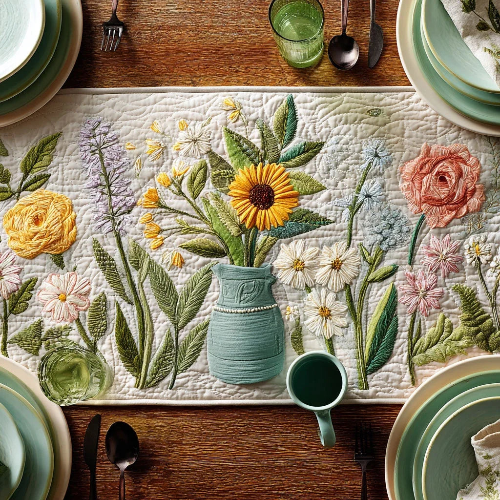 Prairie Petals Quilted Table Runner