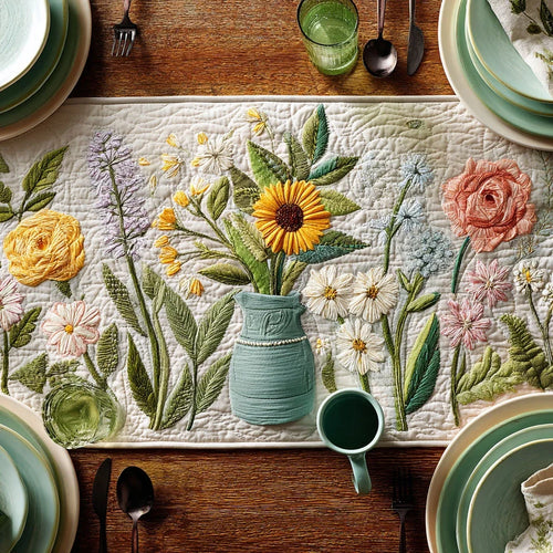 Prairie Petals Quilted Table Runner