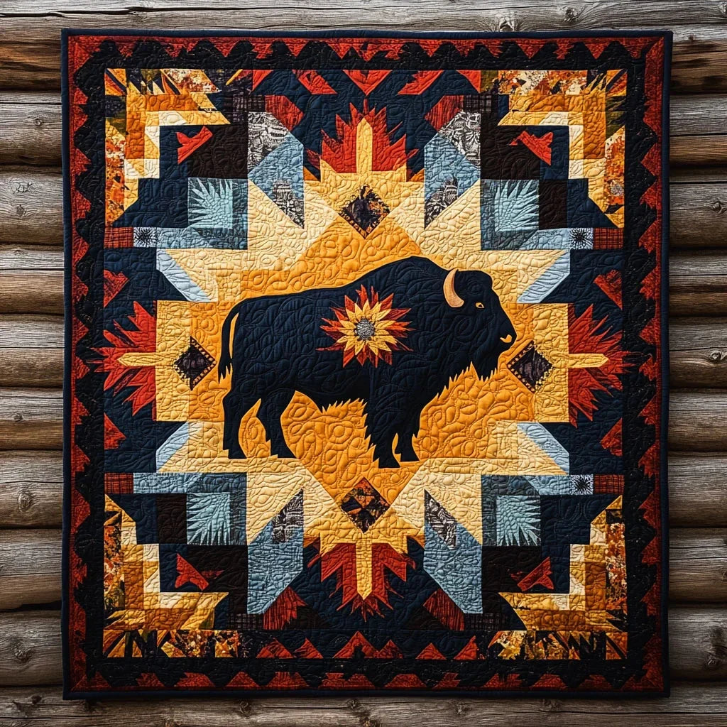Prairie Soul Bison Quilt Blanket