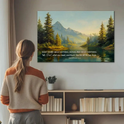 don t worry pray about everything philippians 4 6 wall art canvas (Landscape) (view 5)