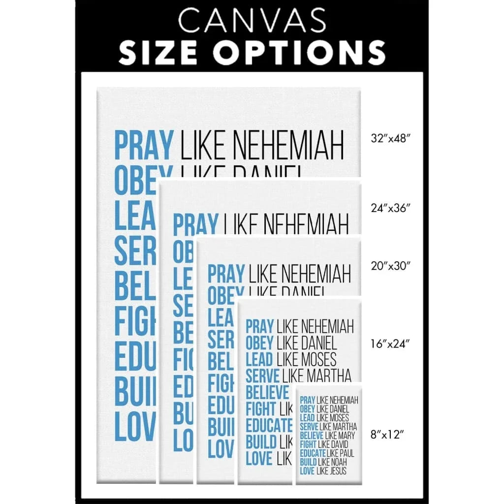 pray like nehemiah obey like daniel wall art canvas christian wall decor (view 2)