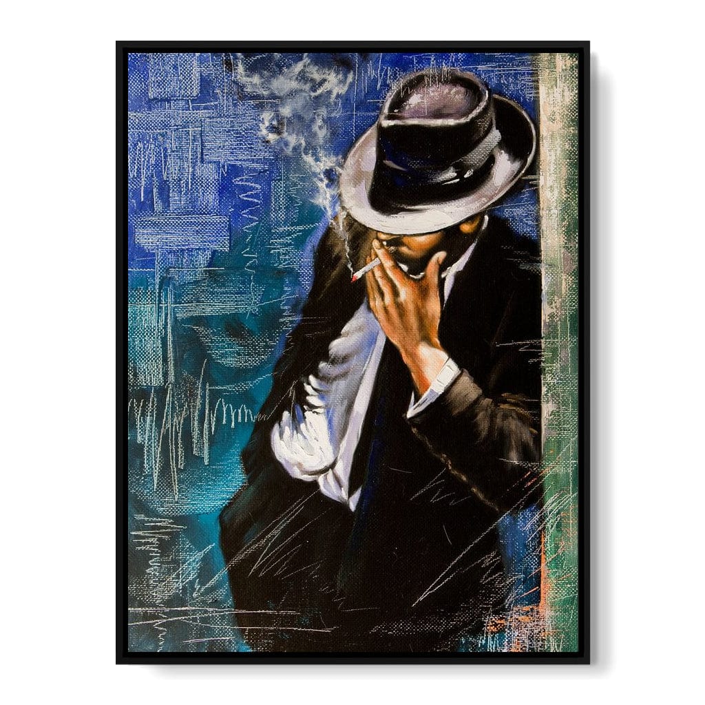 Smoking Man Canvas Wall Art