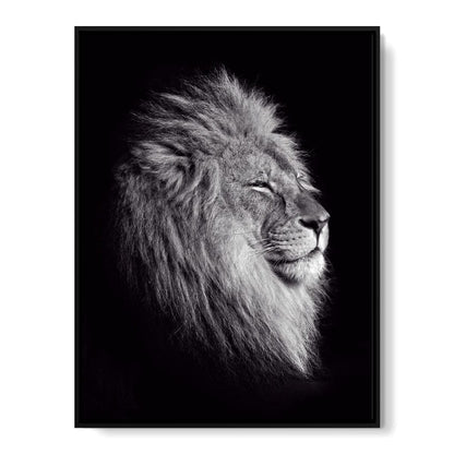 Black and White Lion King Canvas Wall Art