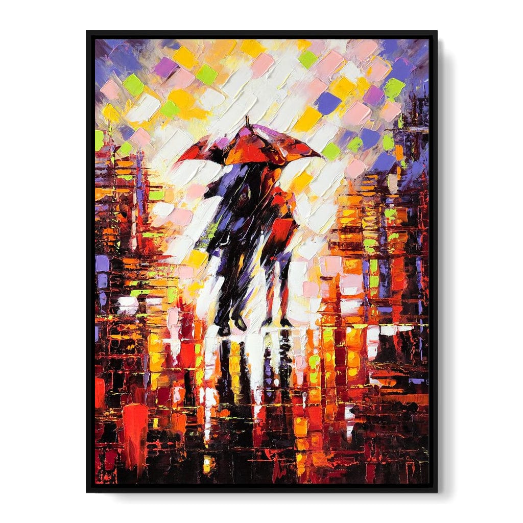 Enamoured Under The Umbrella Canvas Wall Art