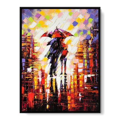 Enamoured Under The Umbrella Canvas Wall Art
