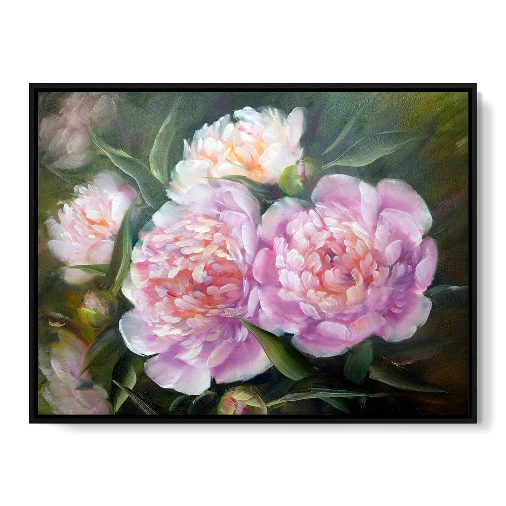 Blooming Peonies Canvas Wall Art