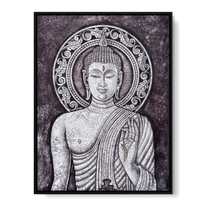Grey Stone Buddha Canvas Wall Art