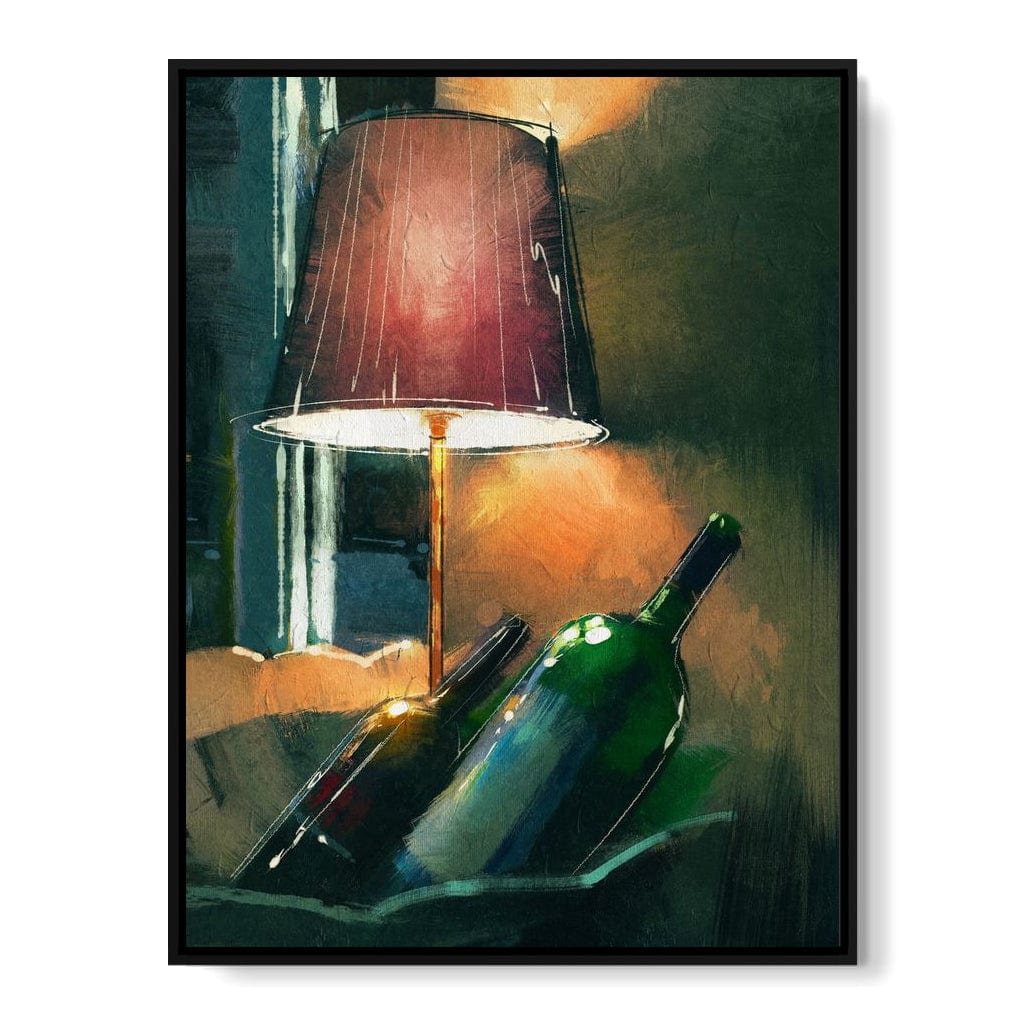 A Couple of Wine Bottles Canvas Wall Art