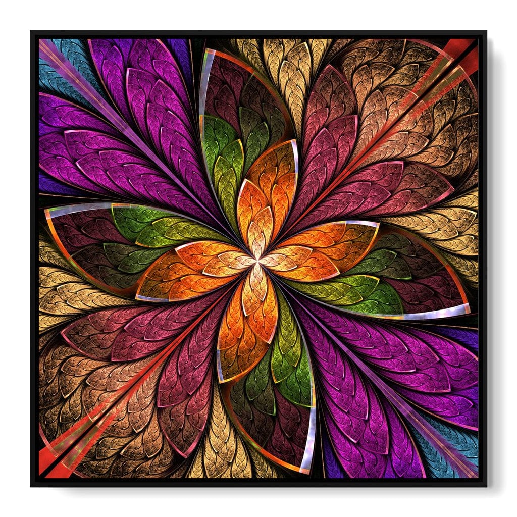 Fractal Flower in Multicolors Canvas Wall Art