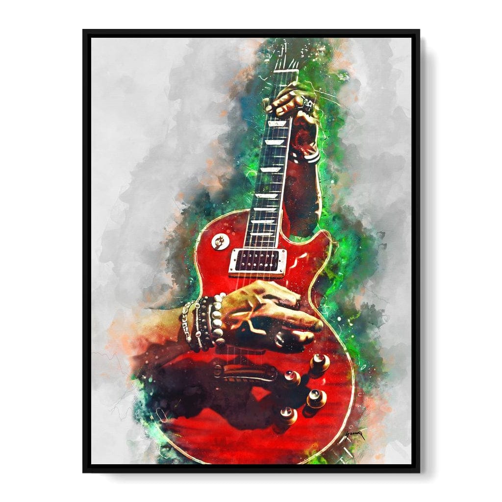 Slash Blood Red Guitar Canvas Wall Art