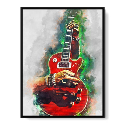 Slash Blood Red Guitar Canvas Wall Art