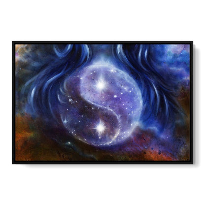 Yin Yang Stars Canvas Wall Art
