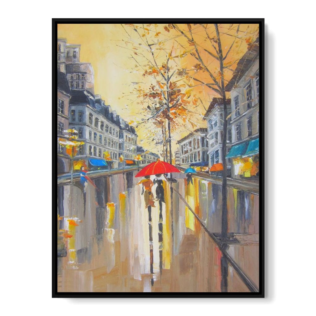 Rain in Boston Canvas Wall Art