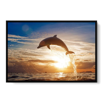 Leaping Dolphin Canvas Wall Art
