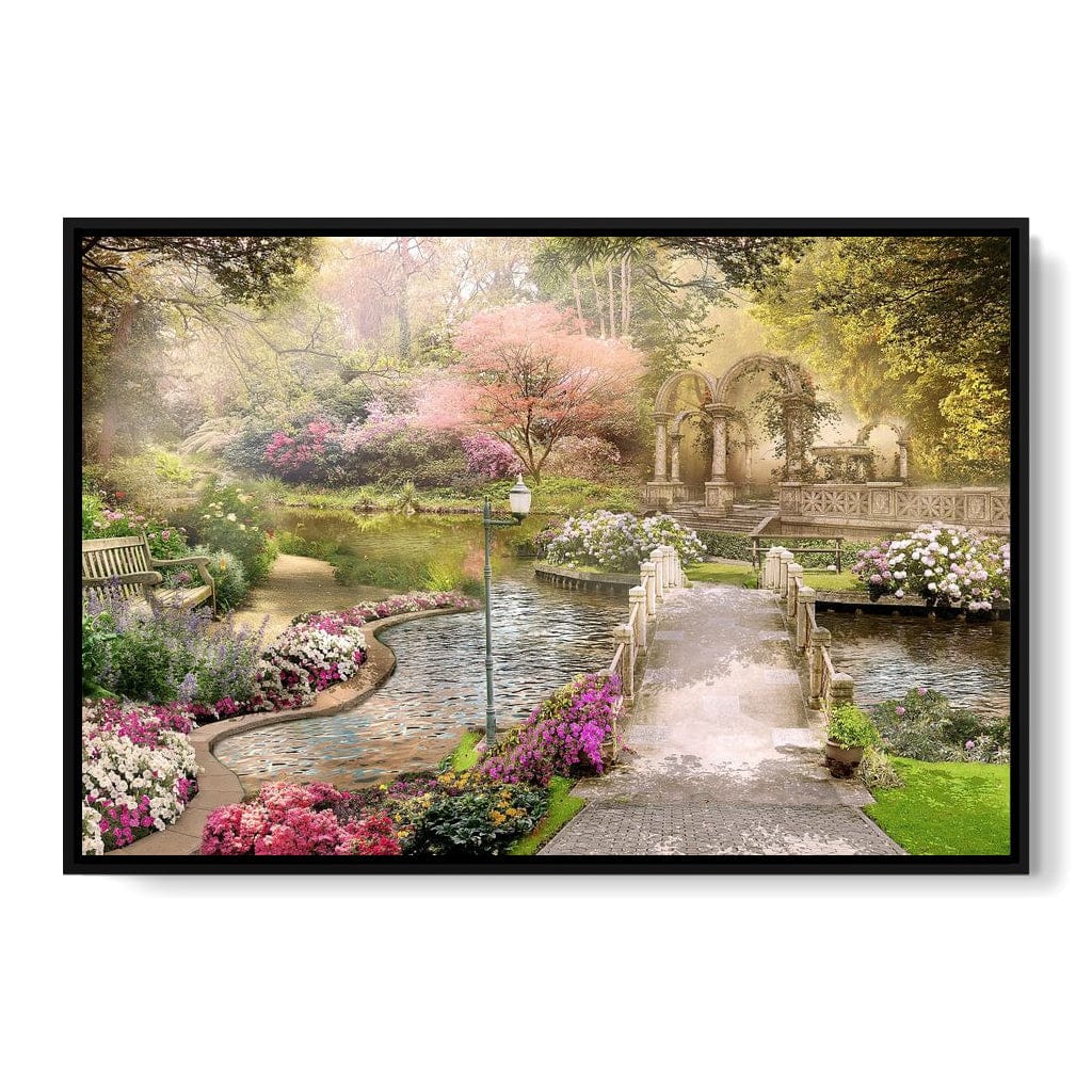 Pond Bridge Canvas Wall Art