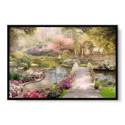 Pond Bridge Canvas Wall Art