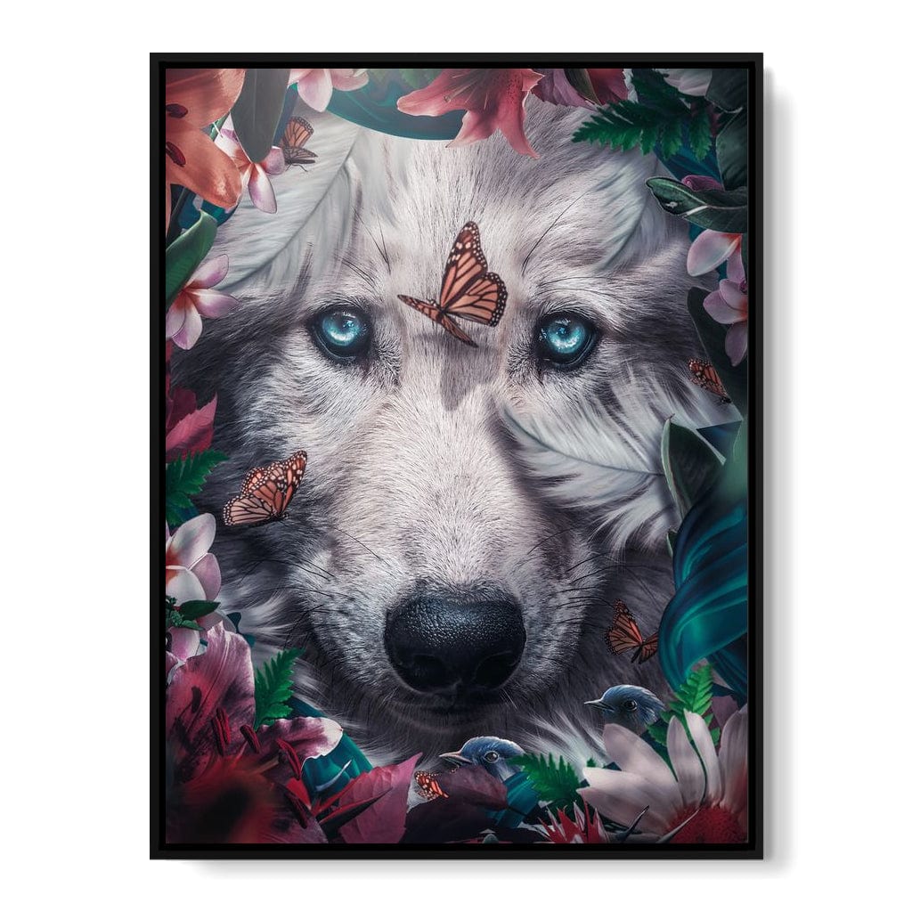 Floral Wolf Canvas Wall Art