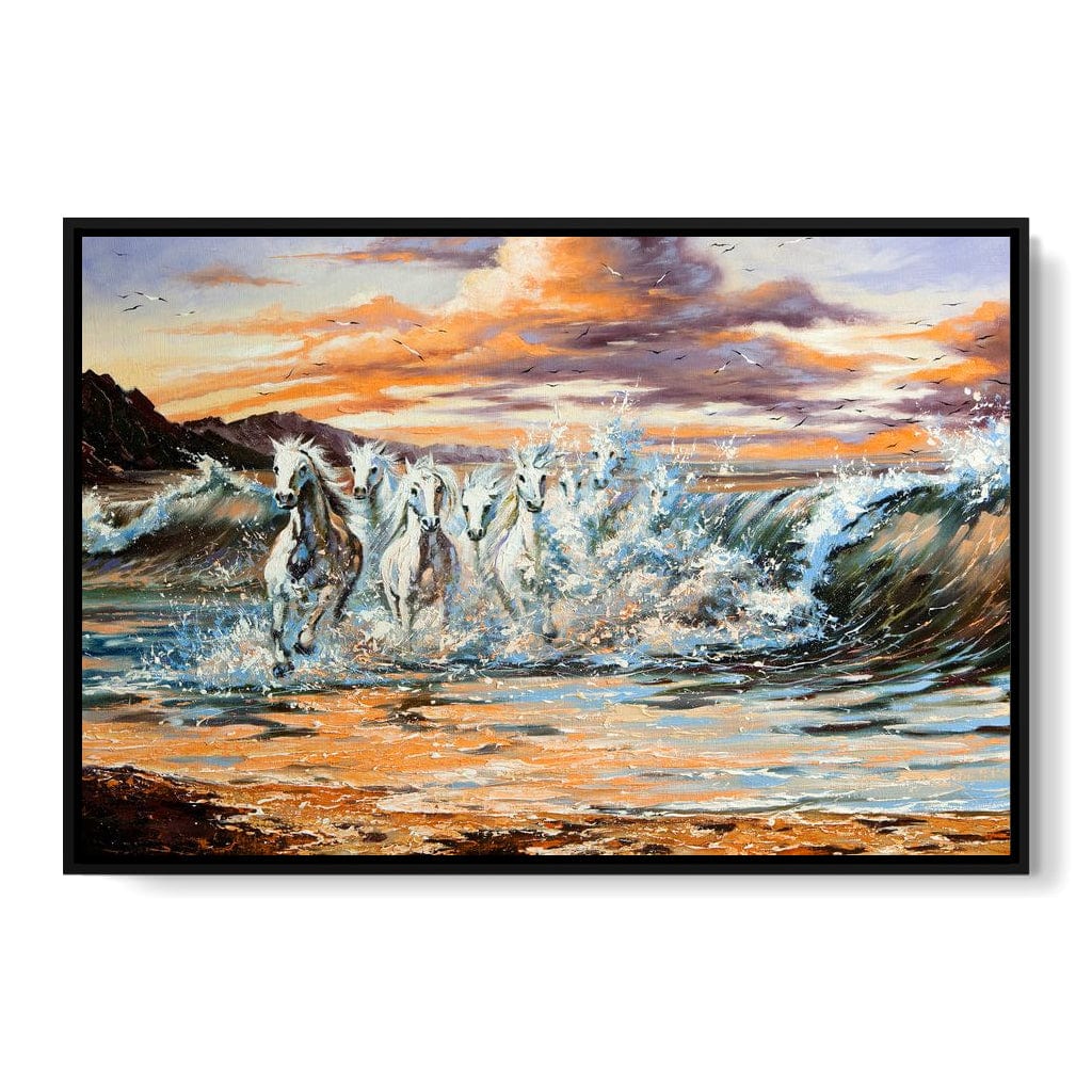 Horses Splash Canvas Wall Art