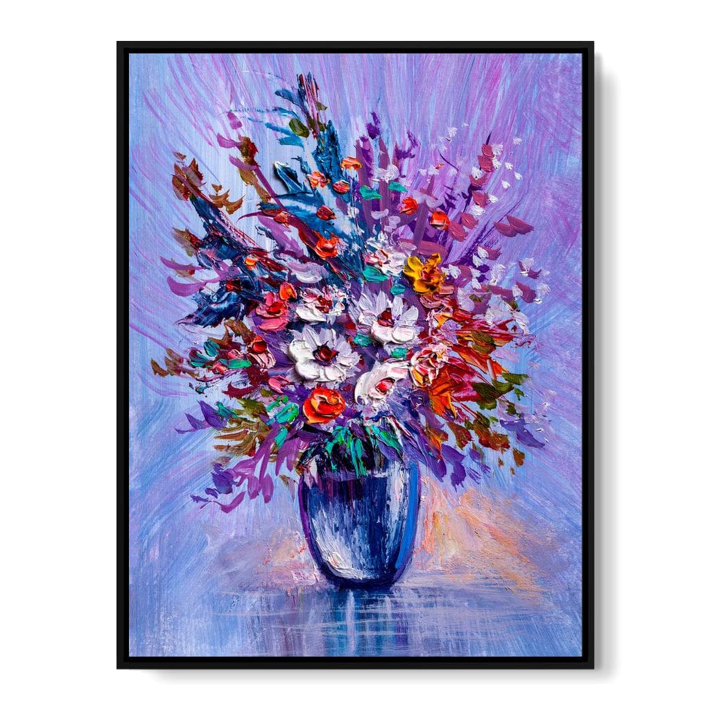 Multicolored Flowers Bouquet Canvas Wall Art