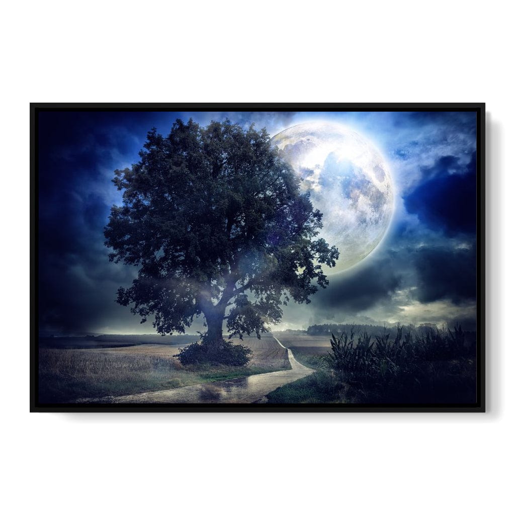 Giant Moon Summer Night Canvas Wall Art