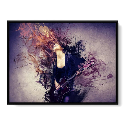 Guitar Splash Canvas Wall Art