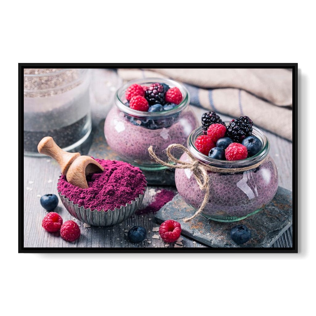 Chia Seeds & Acai Pudding Canvas Wall Art