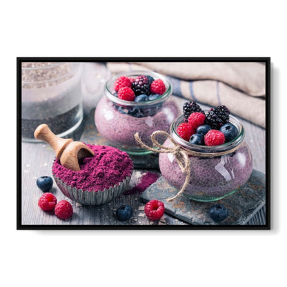 Chia Seeds & Acai Pudding Canvas Wall Art
