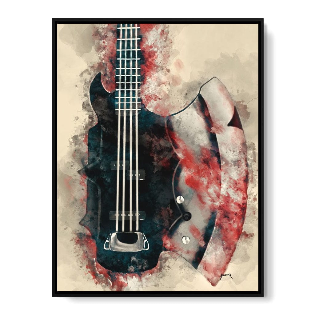 The Demon's Axe Bass Guitar Canvas Wall Art