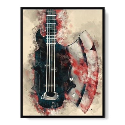 The Demon's Axe Bass Guitar Canvas Wall Art