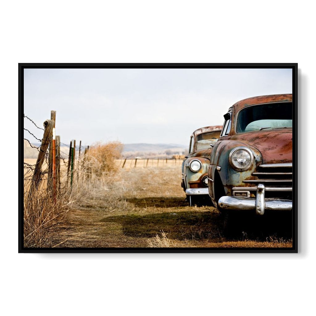 Abandoned Cars Canvas Wall Art