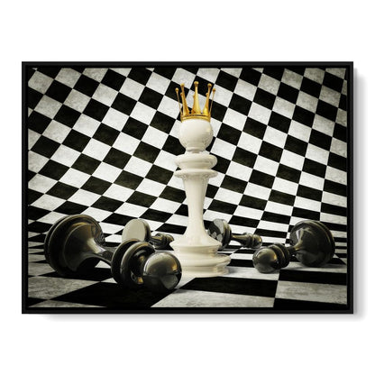 Chessboard King Canvas Wall Art