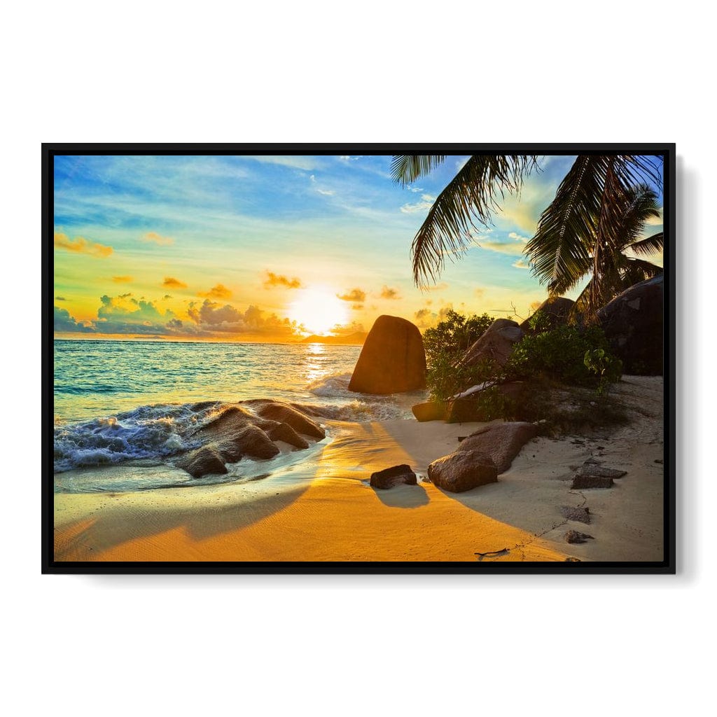 Natural Beach Sunset Canvas Wall Art