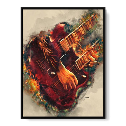 Jimmy Page's Electric Guitar Canvas Wall Art