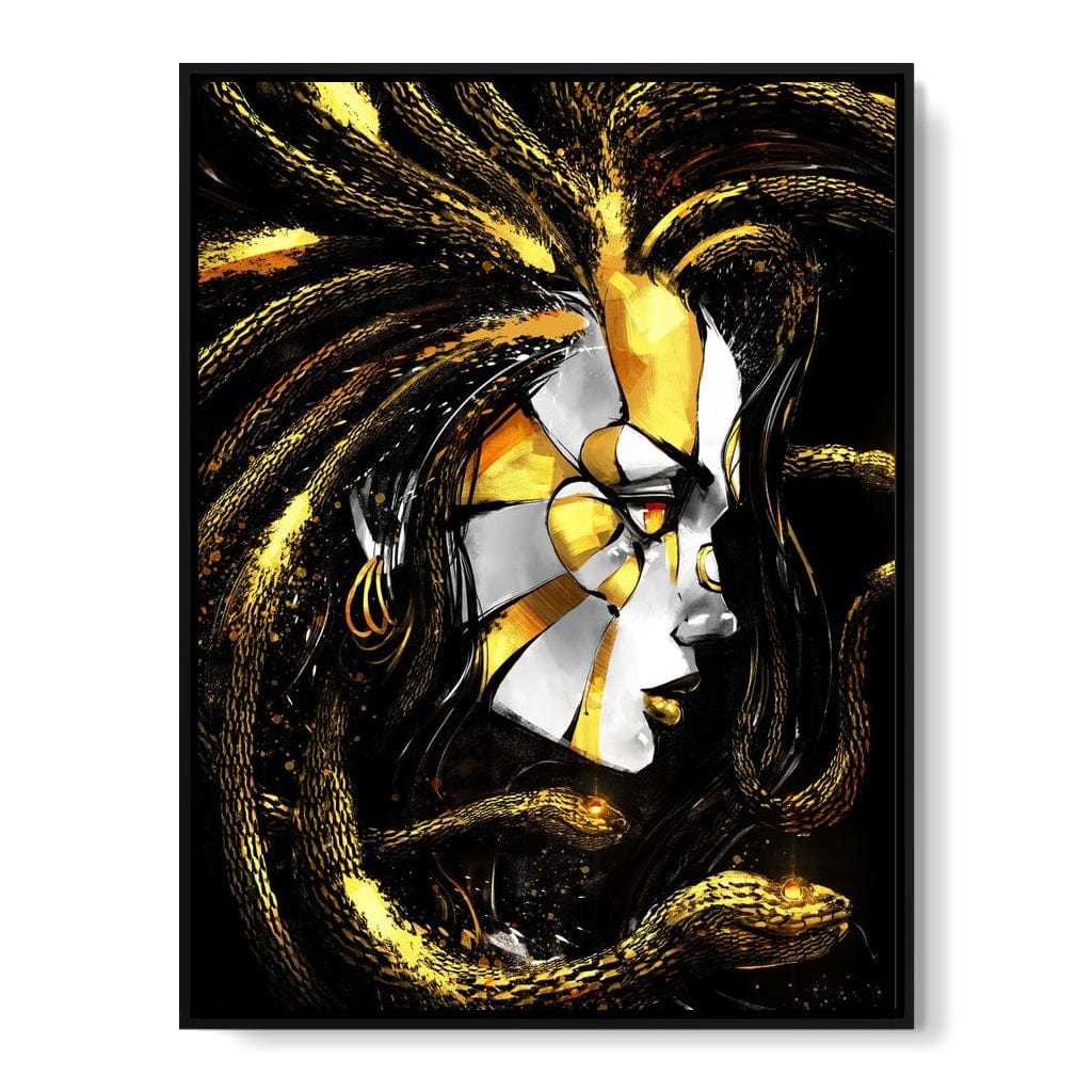 Golden Medusa Canvas Wall Art