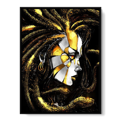 Golden Medusa Canvas Wall Art