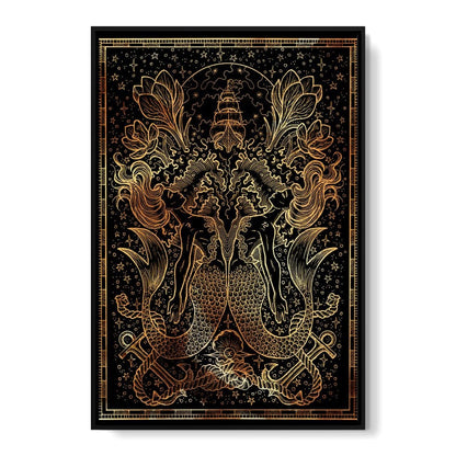 Zodiac sign Pisces Canvas Wall Art