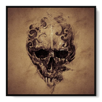 Skull Sketch Canvas Wall Art