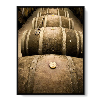Rusted Wine Barrels Canvas Wall Art