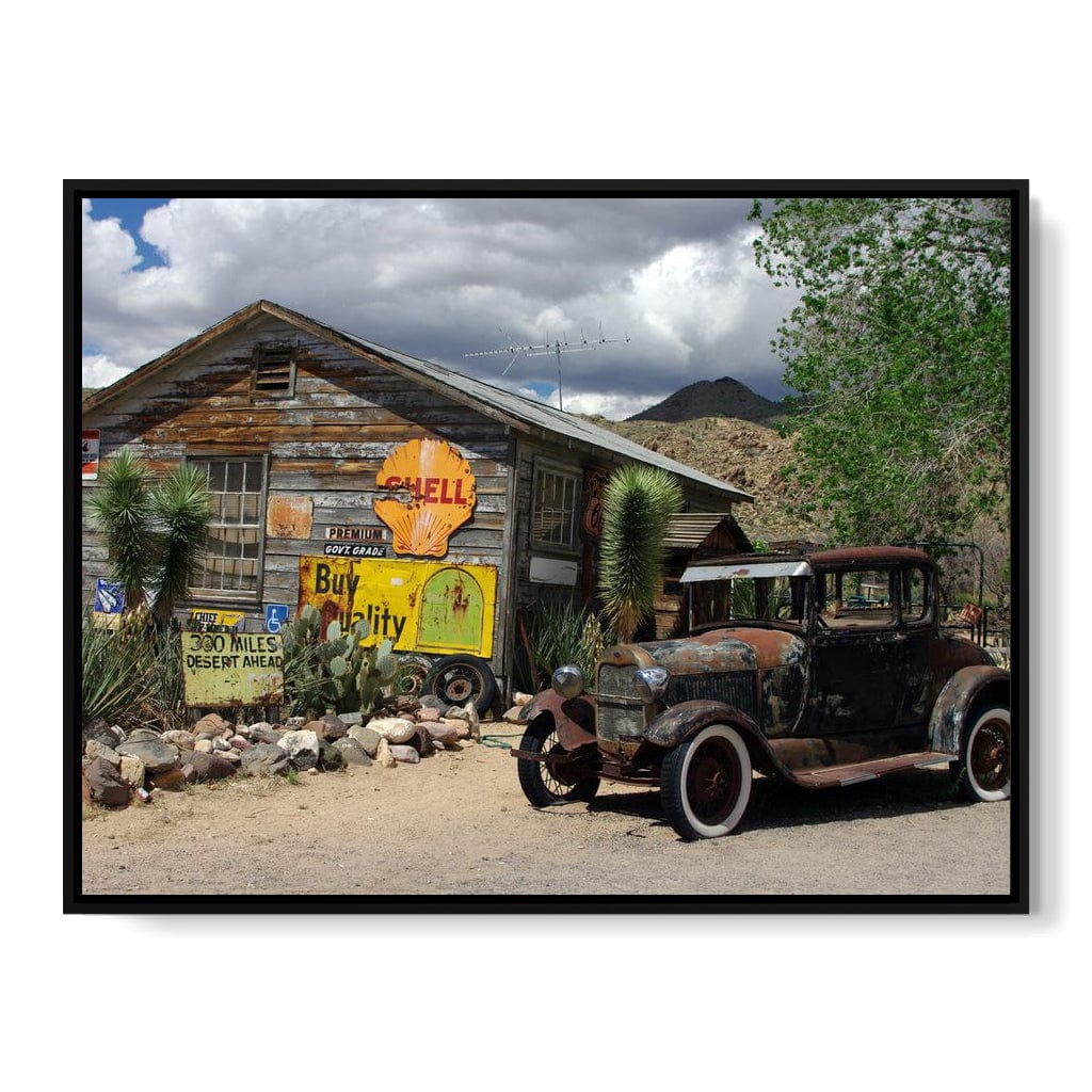 Old Car by Route 66 Canvas Wall Art