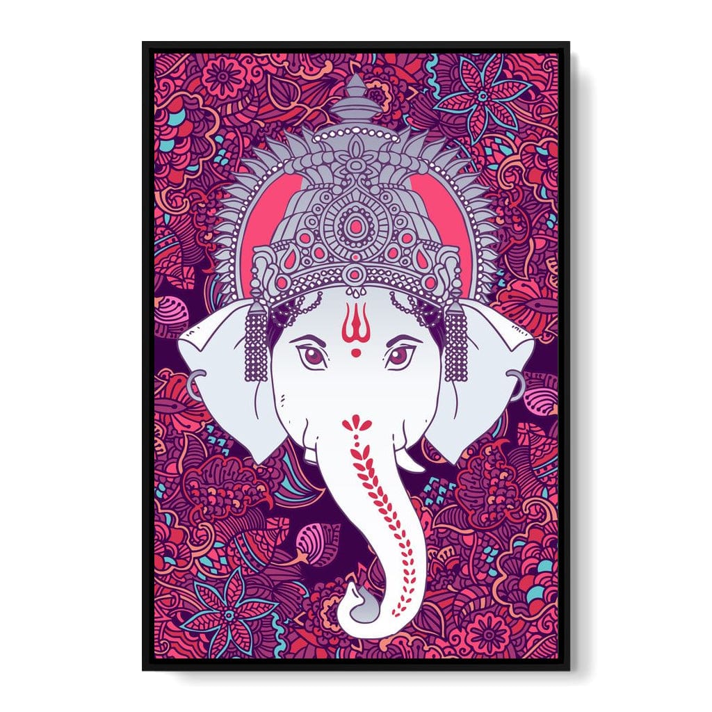 Hindu Lord Ganesha in Pink Canvas Wall Art