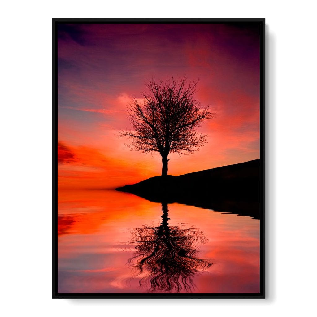 Red Sunset Canvas Wall Art