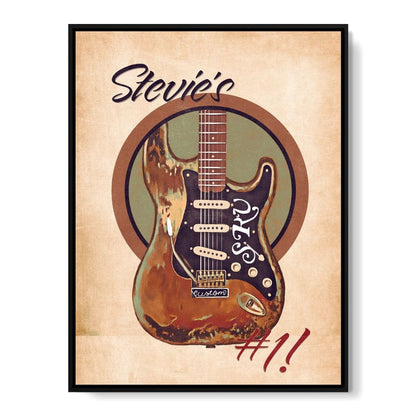 Stevie Ray Vaughan's Guitar Retro Canvas Wall Art