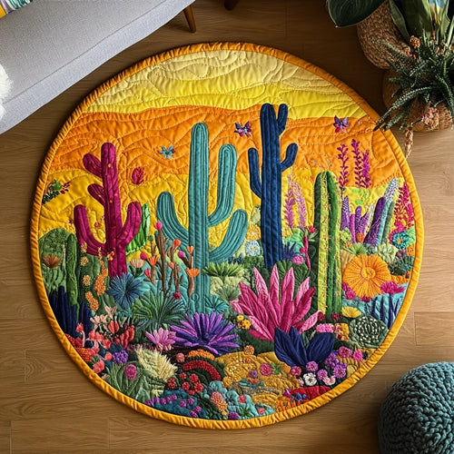 Prickly Beauty Haven Quilted Round Mat