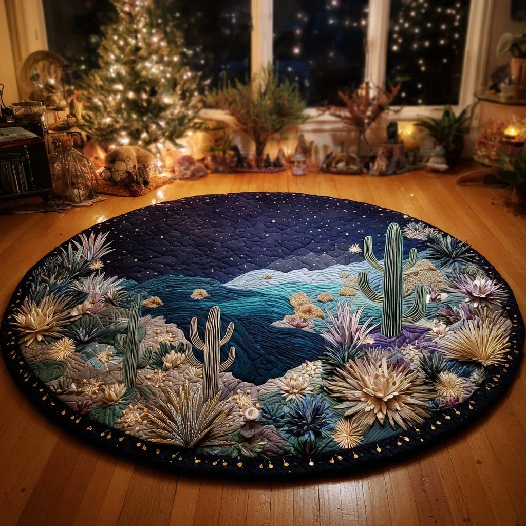 Prickly Charm Quilted Round Mat