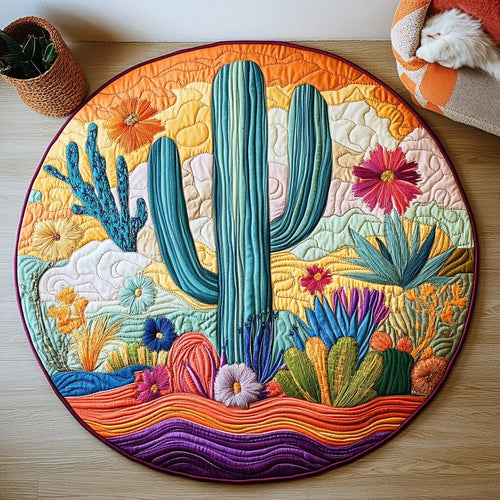 Prickly Pear Comfort Quilted Round Mat