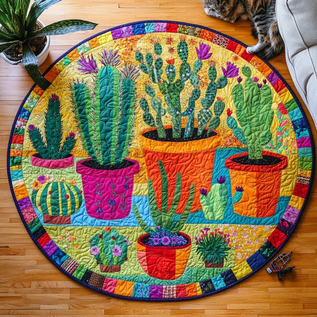 Prickly Pear Sanctuary Quilted Round Mat