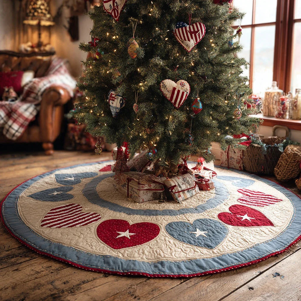 Proud Love Christmas Quilted Tree Skirt